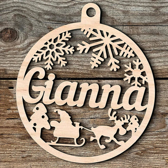 Custom Laser Engraved Family Christmas Ornaments with Names.