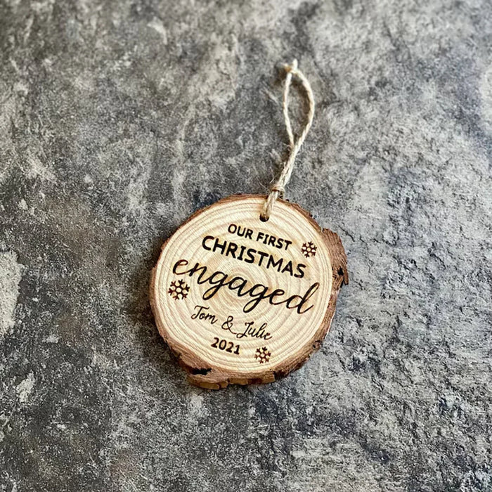 Personalized First Christmas Engaged Ornament