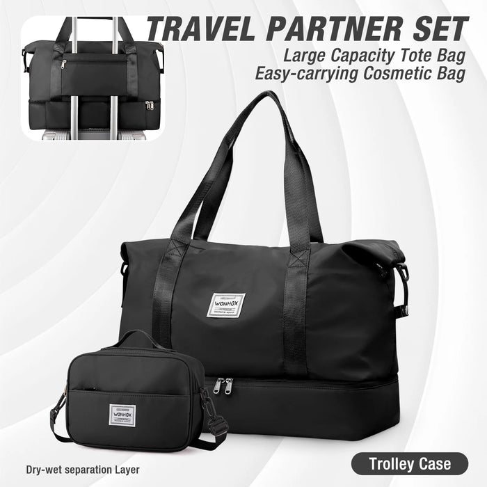 Travel Foldable Duffel Bag for Airlines Carry on Bag for Women Girls Lightweight Large Capacity Sports Weekend Trip Overnigh Bag