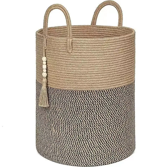 Large Tall Woven Storage Basket with Handles