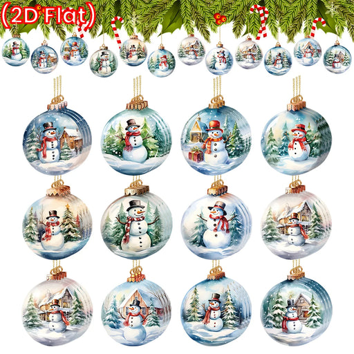 Christmas Snow Scene Wooden Pendants