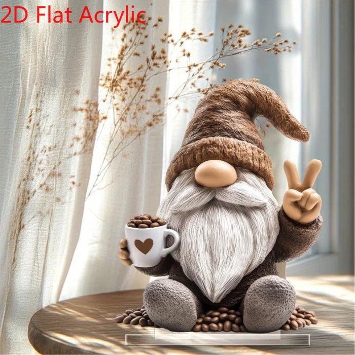 2D Gnome Ornament Enchanting Home & Office Decor.