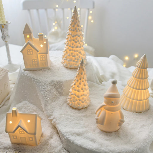 Glowing Christmas Ceramic House Decoration