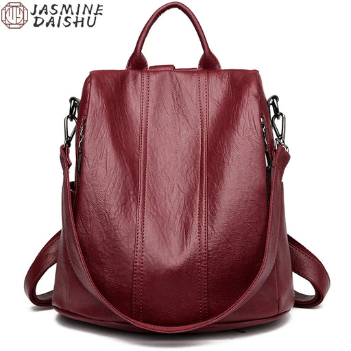 Waterproof Anti-Theft Leather Backpack