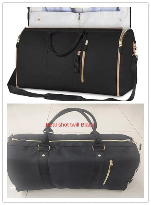 Foldable Women's Travel Convenient Carry-on Clothing Bag Large PU Leather Duffel Bag Women's Business Folding Travel Bag For Man