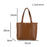 Simple Large Capacity Tote Bags for Women Retro Pu Leather Ladies Shoulder Bag Commuter Portable Girls Student Underarm Handbag
