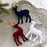 Christmas Pink Flocked Deer Ornament