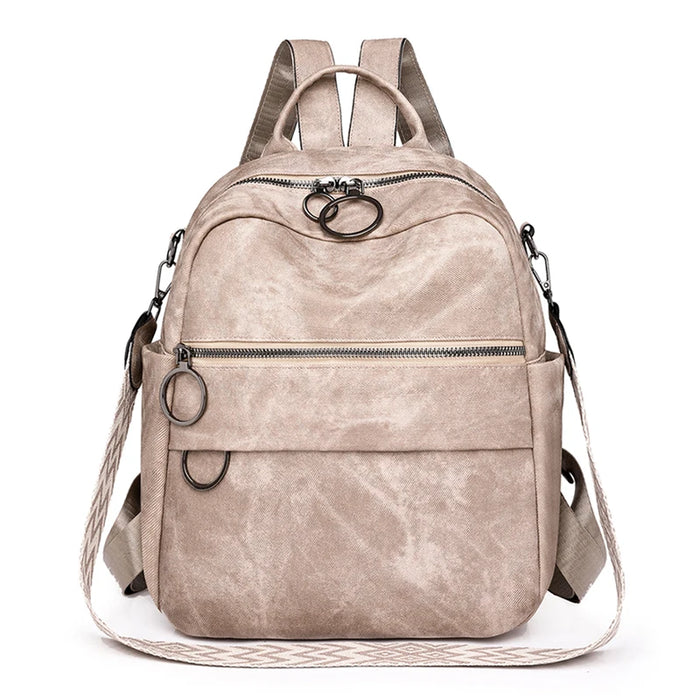 Fashion Backpack Women Quality Leather Rucksacks Ladies Shoulder Bag Multifunction Travel Back Pack Large School Bags for Girls