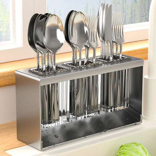 Cutlery Storage Rack with Drain