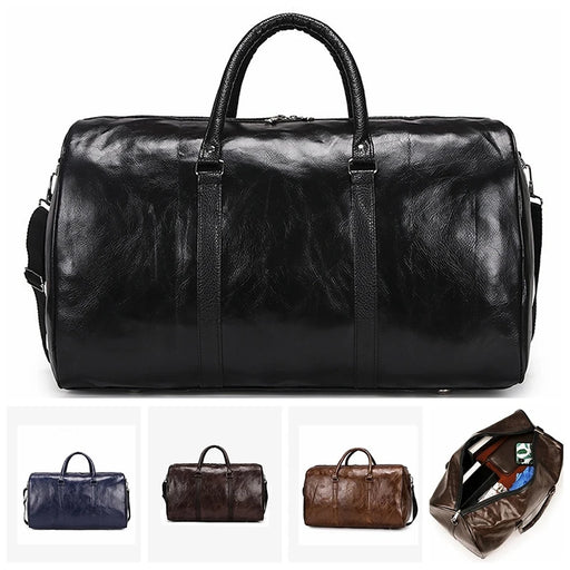 Men’s Large Leather Travel Duffel Bag