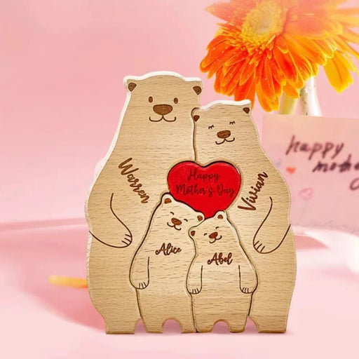 Personalized Wooden Family Bear Puzzle.