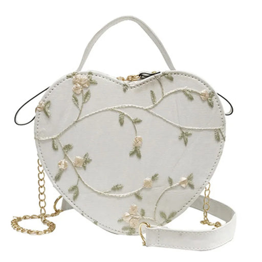 Sweet Lace Heart Round Handbag Cross Body Bag