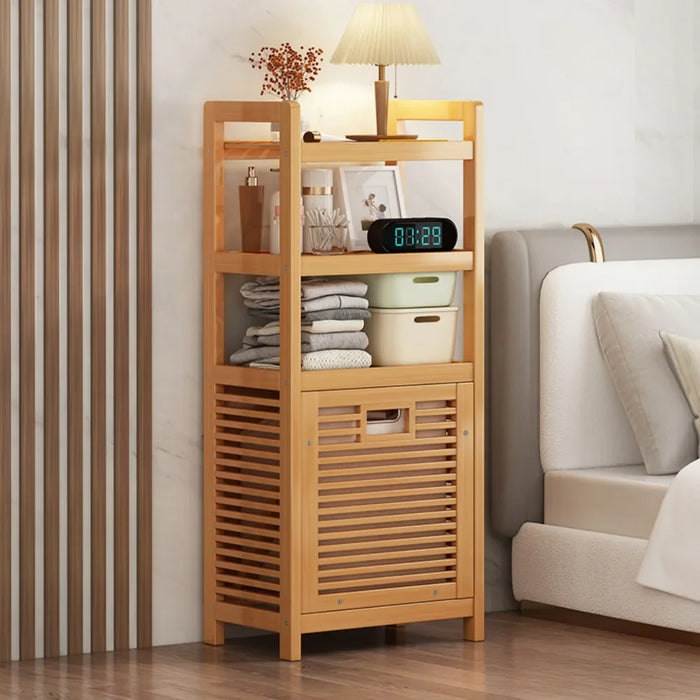 Bamboo Laundry Hamper with Shelf