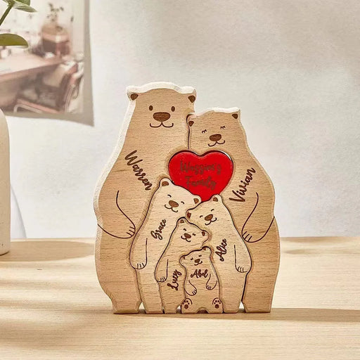 Personalized Wooden Family Bear Puzzle.