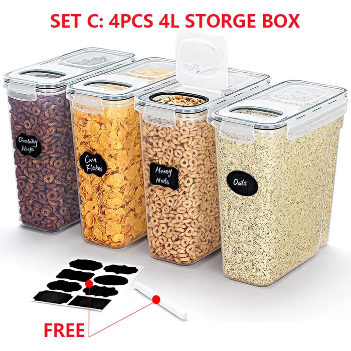 4L Airtight Cereal Storage Containers with Lids
