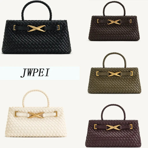 JW PEI Woven Bag Women's New Elora Hand-held Shoulder Messenger Bag French Niche High-end