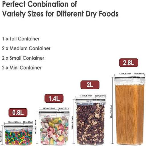 7-Piece BPA-Free Kitchen Food Storage Containers Set
