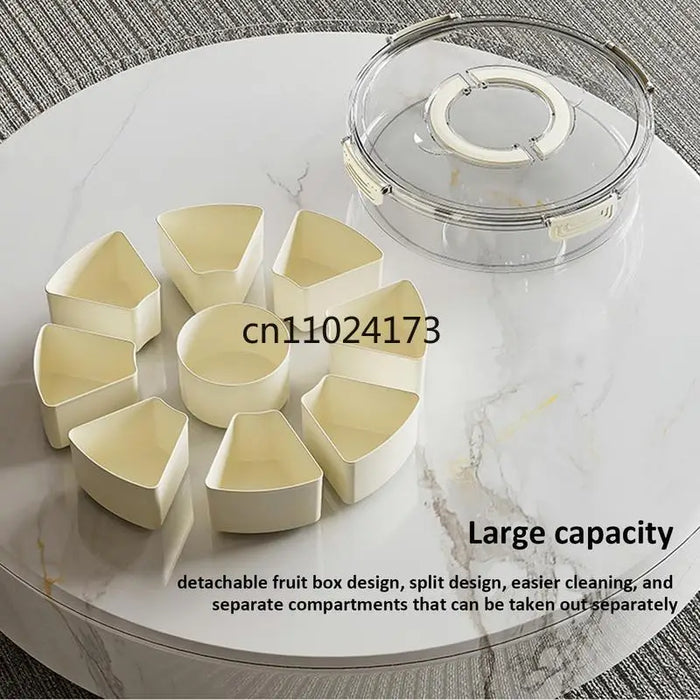 8-Grid Transparent Kitchen Seasoning Storage Box with Sealed Lid & Handle