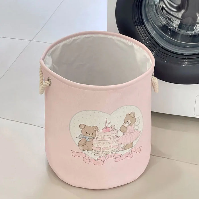Collapsible Pink Laundry Basket