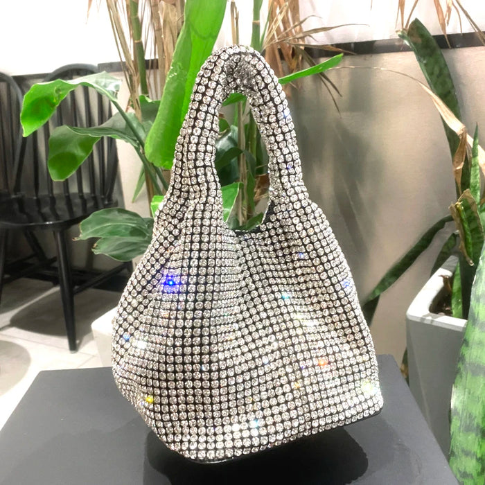 Shiny Crystal Clutch by ShantiRoze Fashion, elegant evening accessory enhancing your formal attire