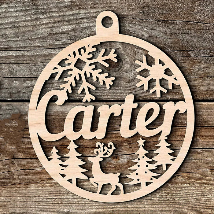 Custom Laser Engraved Family Christmas Ornaments with Names.