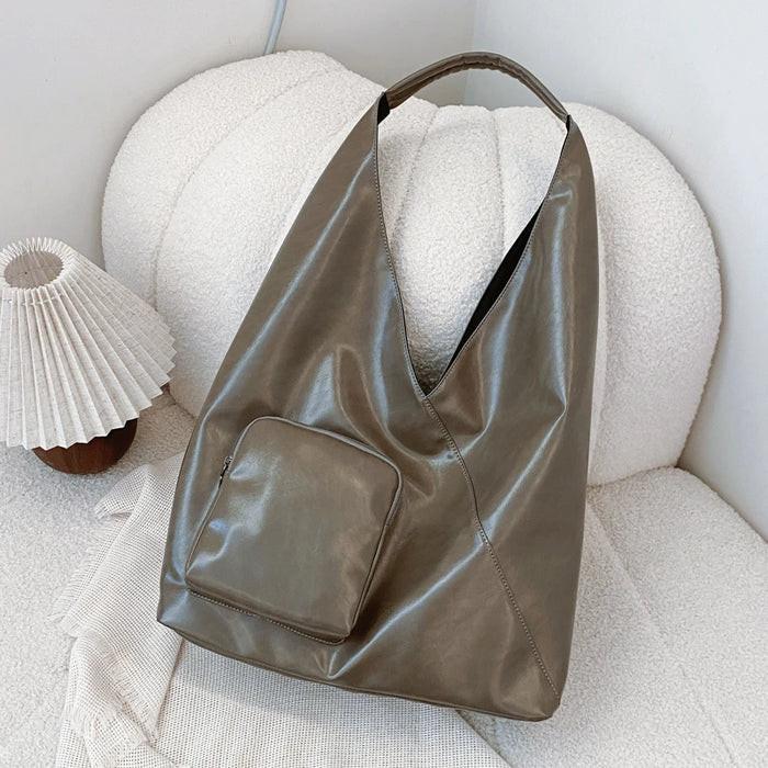 Womens Tote Bag Fashion Shoulder Bags PU Leather with Zipper Pockets Large Hobo Shoulder Bag Shopper Travel Bag Slouchy Hobo Bag
