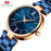 Waterproof Blue Stainless Steel Brand Luxury Quartz Watch
