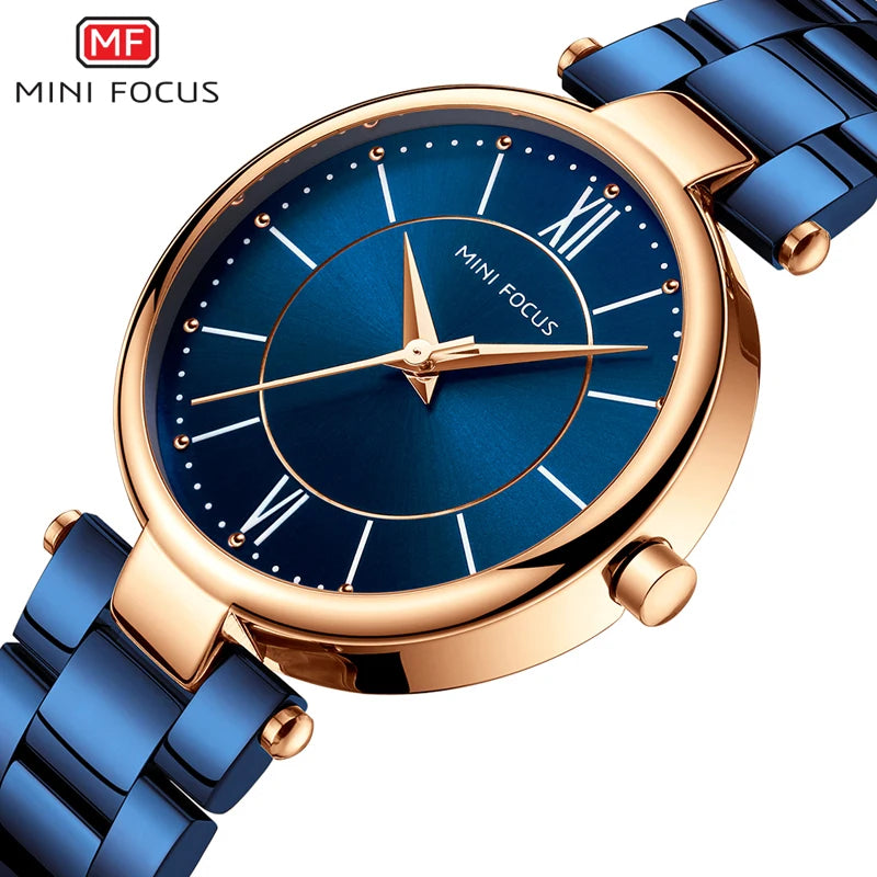 Waterproof Blue Stainless Steel Brand Luxury Quartz Watch