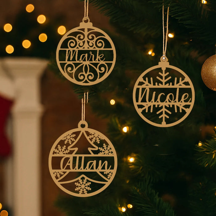 5pcs Personalized Christmas Wood Ornaments