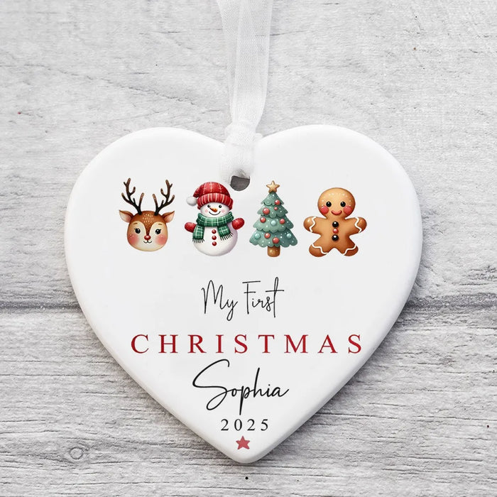 Personalized Baby Girl First Christmas Ornament