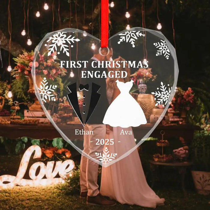Custom First Christmas Glass Ornament Personalized Keepsake Gift