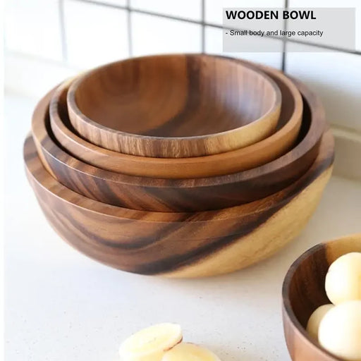 Natural Wooden Kitchen Bowl
