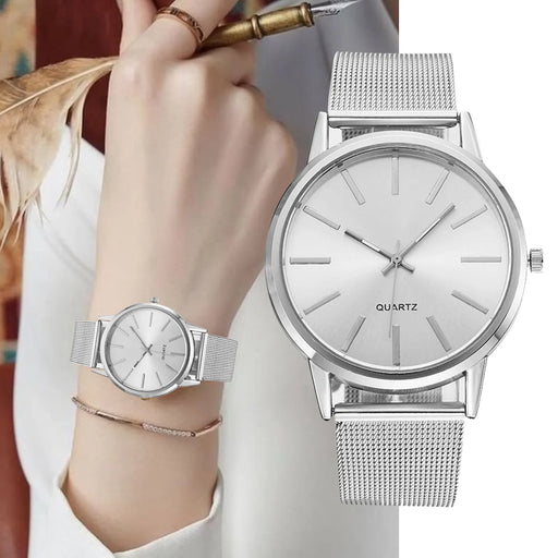 New In Stylish Silver Minimalist Business Elegant Ladies Watch