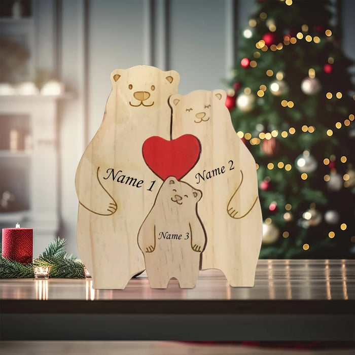 Personalized Wooden Family Bear Puzzle.