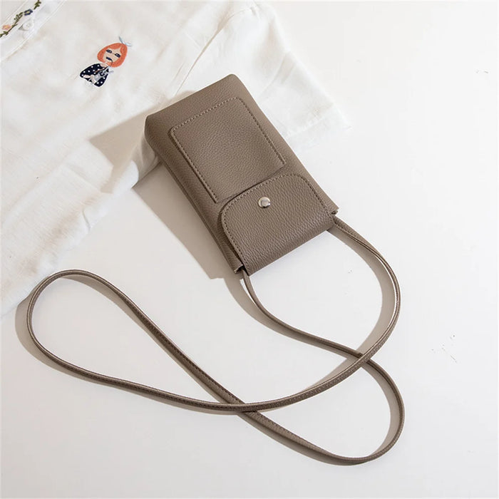 Women Soft Pu Leather Flap Crossbody Bags Fashion Versatile Phone Bag Shoulder Purses Simple Solid Wallet Handbag Travel Purse