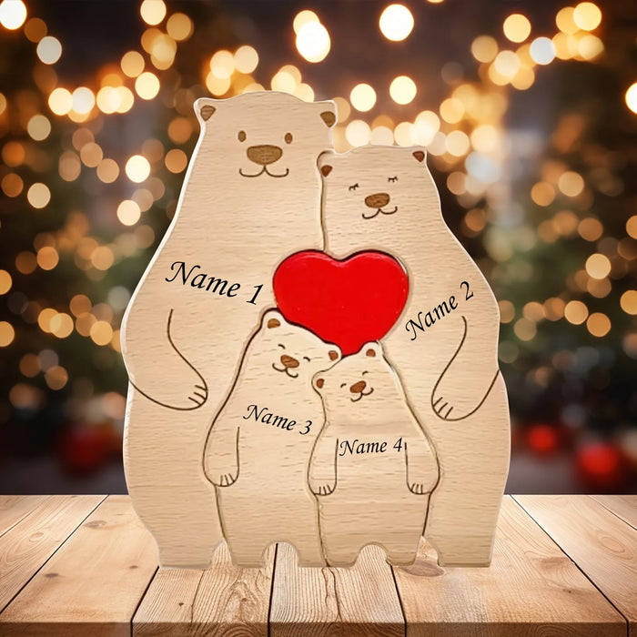 Personalized Wooden Family Bear Puzzle.