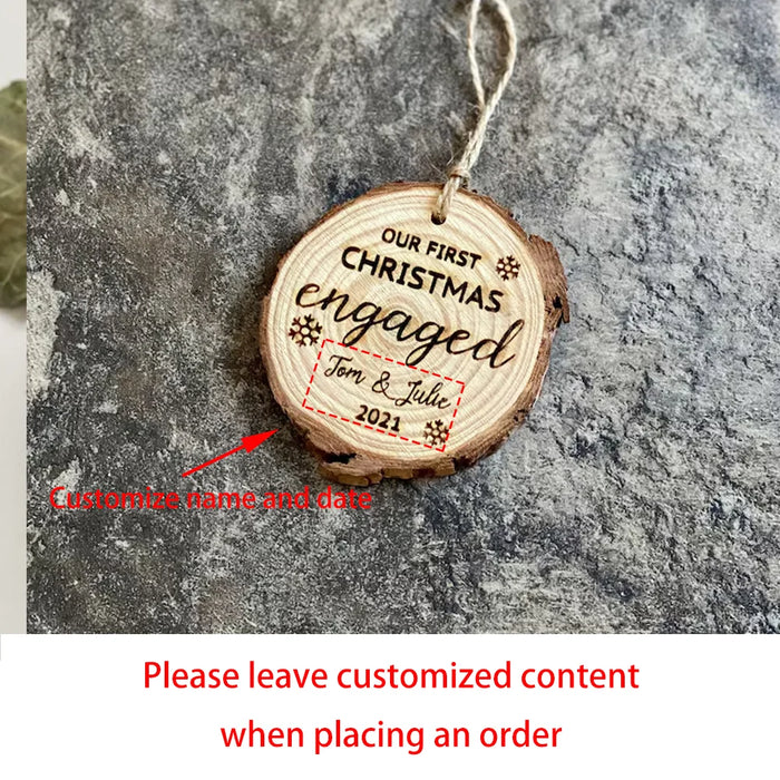 Personalized First Christmas Engaged Ornament