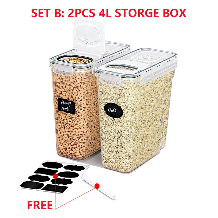 4L Airtight Cereal Storage Containers with Lids