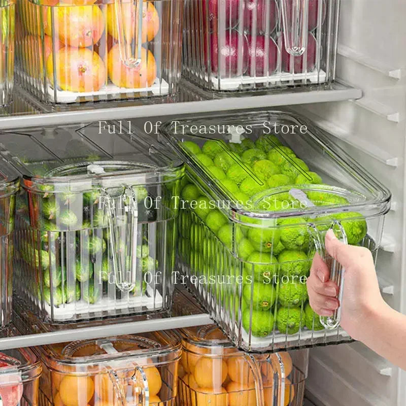 Refrigerator Food Storage Containers with Drain Basket