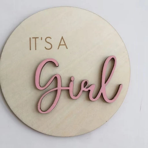 Boho Wooden Baby Gender Announcement Sign