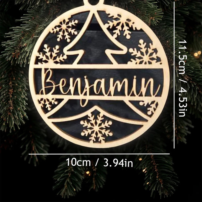 5pcs Personalized Christmas Wood Ornaments