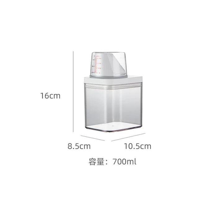 Airtight Clear Kitchen Storage Container with Measuring Cup