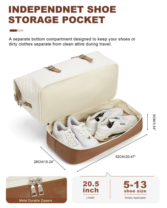 Expendable Travel Bag for Women, Duffle Bag & Gym Bag with Wet Pocket and Shoe Compartment, Weekender Overnight Bag,Carry on Bag