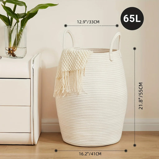 Bohemian Laundry Hamper Basket - 22" Tall Foldable Fabric Storage Bin with Handles, Large Capacity Clothes Organizer for Bedroom