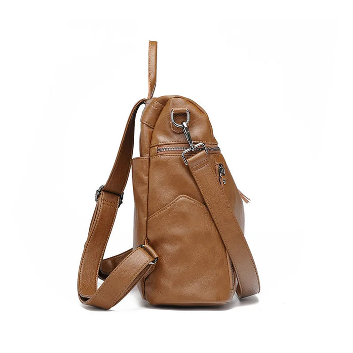 Soft Leather Backpack Lightweight Women Backpack Sheepskin Casual Waterproof Travel Bag Mother Kids Bags for Girl School Bags