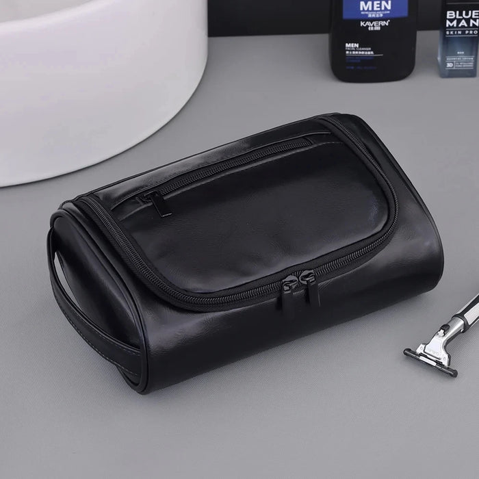 High Quality Travel Toiletry Bag For Women Men Retro PU Leather Cosmetic Bags Female Waterproof Travel Makeup Bag