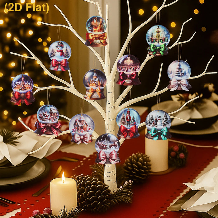 Christmas Snow Scene Wooden Pendants