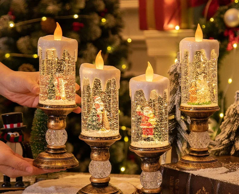 Christmas Crystal Snow Lights & Candles