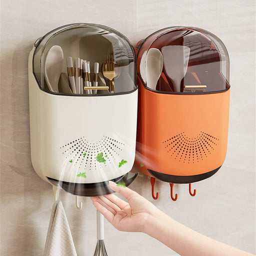 Wall-Mount Kitchen Cutlery Storage Box