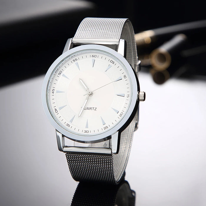 New In Stylish Silver Minimalist Business Elegant Ladies Watch